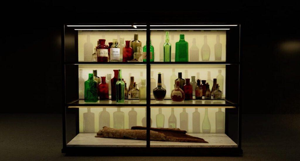 Detail ais dem Erlebnisraum „Museum”, Standbild aus dem Film über Friedrich Koch
