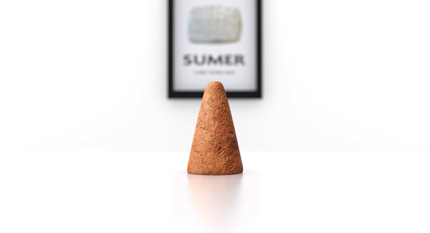 3D-Modell eines sumerischen Tonkegels